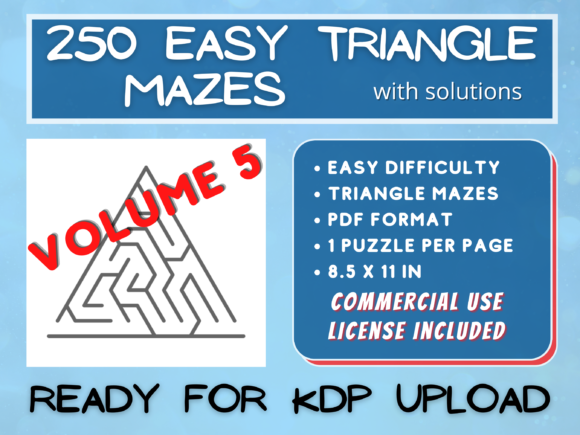 250 Easy Triangle Mazes V005: A Creative Design Asset