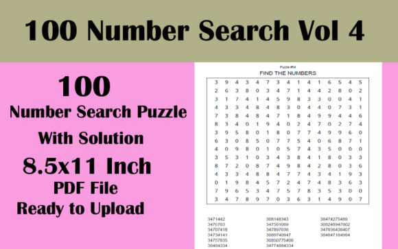 Enhance Your Workflow with 100 Number Search 8.5x11 Puzzle Vol 4