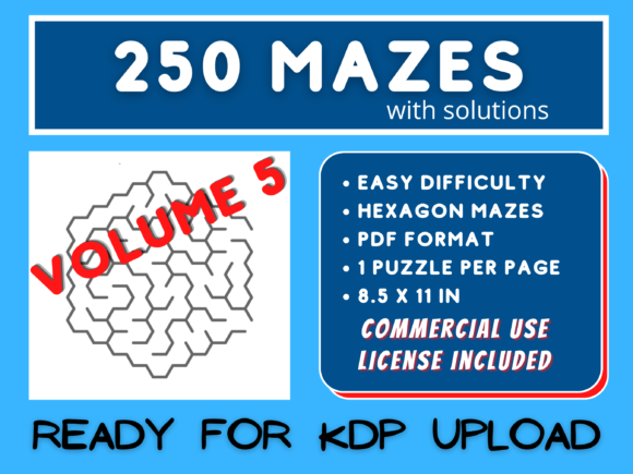 Explore Creativity with 250 Easy Hexagon Mazes V005